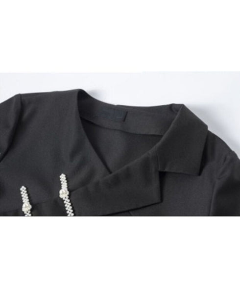 Pin Detail Contrast Wrap Dress